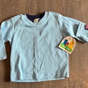 Light Blue Sesame Street Long Sleeve Shirt vintage 90s y2k